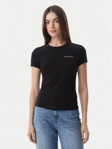 Tommy Jeans T-Shirt Ess Logo DW0DW23479 Czarny Slim Fit. Czarne t-shirty Tommy Jeans, s, bez wzorów, z bawełny, bez kołnierzyka, bez ramiączek. Za 129,99 zł.
