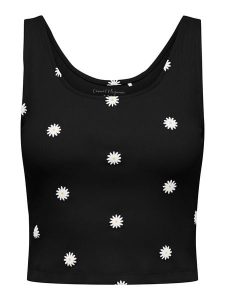 ONLY Top w kolorze czarnym rozmiar: M. Czarne topy ONLY, m, bez wzorów, bez kołnierzyka, bez ramiączek. Za 61,46 zł.