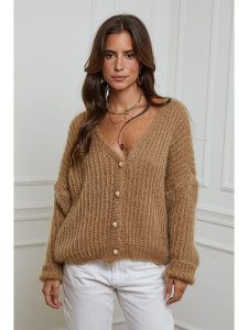 L'armoire de Suzette Kardigan w kolorze karmelowym rozmiar: 38/40. Brązowe kardigany L'armoire de Suzette, ze splotem. Za 135,81 zł.