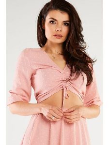 Awama Bluzka w kolorze beżowym rozmiar: S. Różowe bluzki Awama, s, bez wzorów, bez kołnierzyka, bez ramiączek. Za 107,99 zł.