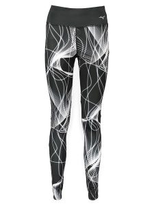 Mizuno Legginsy w kolorze czarno-białym do biegania rozmiar: M. Białe legginsy Mizuno, m, bez wzorów, z materiału, do biegania. Za 109,78 zł.