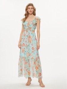 Guess Sukienka codzienna Elide W4GK37 WE550 Kolorowy Regular Fit. Kombinezony Guess, na co dzień, xs, z aplikacjami, z wiskozy, bez kołnierzyka, bez ramiączek, proste. Za 489,99 zł.