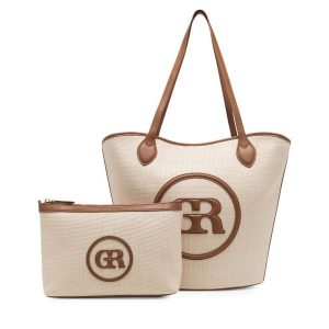 Torebka GINO ROSSI. Brązowe shopper bag Gino Rossi, bez wzorów, bez dodatków. Za 179,99 zł.