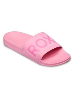 Klapki damskie SLIPPY II. Czerwone klapki Roxy, bez wzorów, z gumy, bez obcasa. Za 109,99 zł.