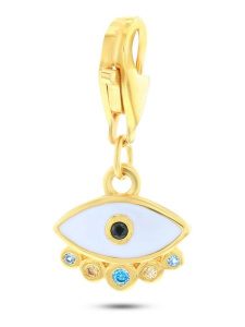 CHARM'S Pozłacana zawieszka z cyrkoniami rozmiar: onesize. Niebieskie zawieszki CHARM'S, z cyrkonią, pozłacane. Za 100,28 zł.