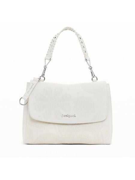 Desigual Torebka Dejavu Posadas 25SAXPAA Écru. Torebki klasyczne Desigual, bez wzorów, ze skóry, bez dodatków. Za 339,99 zł.
