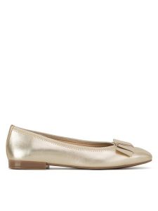 Lasocki Baleriny RST-ROMI-43 Złoty. Żółte balerinki Lasocki, bez wzorów, ze skóry, bez obcasa, bez zapięcia. Za 169,99 zł.