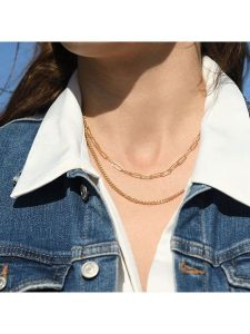 MOODE Naszyjnik "Silvia" - dł. 42 cm rozmiar: onesize. Żółte naszyjniki MOODE, ze stali. Za 87,81 zł.