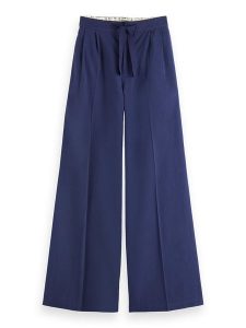 Scotch & Soda Spodnie w kolorze niebieskim rozmiar: L/L32. Niebieskie spodnie z wysokim stanem Scotch & Soda, bez wzorów, z bawełny, z podwyższonym stanem. Za 219,08 zł.