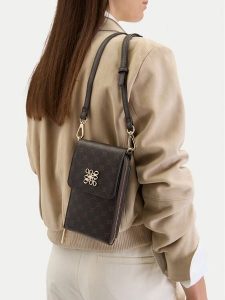 Nine West Torebka EO-Bowery Noir-BW-B31610R Brązowy. Brązowe listonoszki Nine West, bez wzorów, z materiału, bez dodatków. Za 159,99 zł.