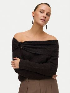 Vero Moda Sweter Lovely 10336698 Brązowy Regular Fit. Brązowe swetry klasyczne Vero Moda, xs, z syntetyku, bez kołnierzyka. Za 179,99 zł.