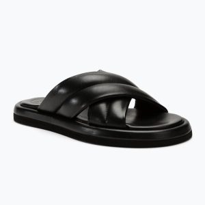 Klapki damskie GANT Clareha. Czarne klapki GANT, bez wzorów, z materiału, bez obcasa. Za 397,99 zł.