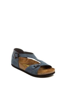 Comfortfusse Skórzane sandały w kolorze granatowym rozmiar: 38. Niebieskie sandały Comfortfüße, bez wzorów, z nubiku, z otwartym noskiem, bez obcasa, bez zapięcia. Za 192,45 zł.