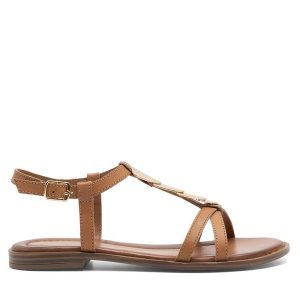 Sandały Lasocki. Brązowe sandały Lasocki, bez wzorów, bez obcasa, na płaskiej podeszwie, bez zapięcia. Za 159,99 zł.