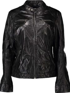 7eleven Skórzana kurtka "Dings" w kolorze czarnym rozmiar: 44. Czarne kurtki 7eleven, bez wzorów, z materiału, bez kaptura. Za 391,99 zł.