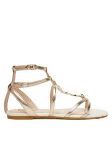 Liu Jo Sandały Sandy 09 SA6123 EX029 Złoty. Żółte sandały Liu Jo, bez wzorów, ze skóry, bez obcasa, na płaskiej podeszwie, bez zapięcia. Za 559,99 zł.