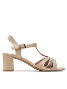 Caprice Sandały 9-28308-42 Beżowy. Brązowe sandały Caprice, bez wzorów, ze skóry, bez obcasa, na słupku, bez zapięcia. Za 244,99 zł.