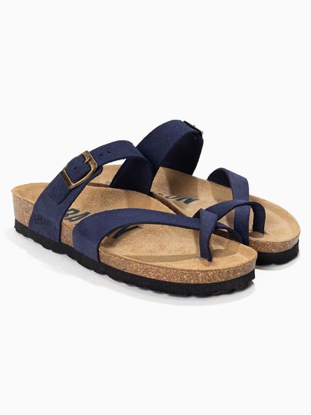 BAYTON Skórzane japonki "Diane" w kolorze granatowym rozmiar: 37. Niebieskie klapki Bayton, bez wzorów, ze skóry, z otwartym noskiem, bez obcasa. Za 119,12 zł.