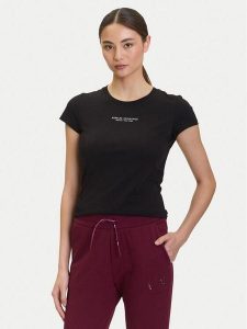 Armani Exchange T-Shirt XW001455 AF10356 UC001 Czarny Slim Fit. Czarne t-shirty Armani Exchange, xxl, bez wzorów, z bawełny, bez kołnierzyka, bez ramiączek. Za 201,49 zł.