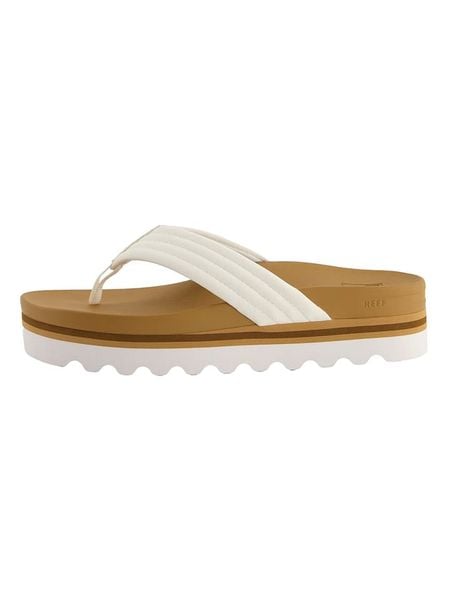 Reef Japonki "Cushion Shea" w kolorze białym rozmiar: 41. Białe klapki Reef, bez wzorów, z materiału, z otwartym noskiem, bez obcasa. Za 132,05 zł.