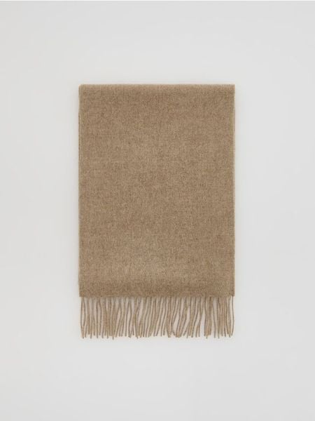 Wełniany szalik - beżowy. Brązowe szaliki Reserved, bez wzorów, z wełny. Za 199,99 zł.