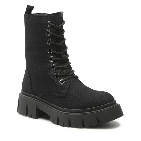 Trapery Jenny Fairy. Czarne buty zimowe Jenny Fairy, bez obcasa, bez zapięcia. Za 89,99 zł.