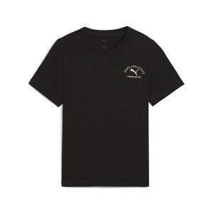 Młodzieżowa koszulka PUMA Class z grafiką PUMA Black. Czarna bluzki Puma, m, bez wzorów, młodzieżowe, bez kołnierzyka, bez ramiączek. Za 89,00 zł.