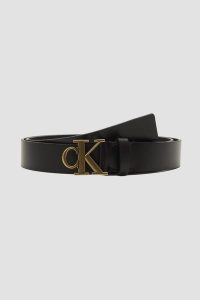 CALVIN KLEIN Czarny damski pasek cK. Czarne paski Calvin Klein, bez wzorów. W wyprzedaży za 169,99 zł.