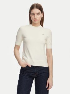 Tommy Hilfiger Sweter WW0WW49705 Żółty Slim Fit. Żółte swetry klasyczne TOMMY HILFIGER, xl, z syntetyku, bez kołnierzyka. Za 369,99 zł.