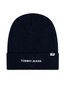 Tommy Jeans Czapka Linear Logo AW0AW15843 Granatowy. Niebieskie czapki Tommy Jeans, bez wzorów, z bawełny. Za 99,99 zł.