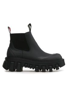 Tommy Jeans Sztyblety Tjw Rubber Rain Boot EN0EN02234 Czarny. Czarne botki Tommy Jeans, bez wzorów, z jeansu, bez obcasa, na płaskiej podeszwie, bez zapięcia. Za 479,99 zł.