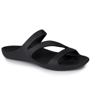 Klapki damskie Crocs KADEE II. Czarne klapki Crocs, bez wzorów, bez obcasa. W wyprzedaży za 139,00 zł.