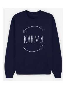 WOOOP Bluza "Karma" w kolorze granatowym rozmiar: M. Niebieskie bluzy Wooop, m, bez wzorów, bez kaptura. Za 65,23 zł.