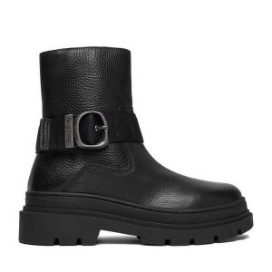 Botki G-Star Raw. Czarne botki G-Star Raw, bez wzorów, bez obcasa, na płaskiej podeszwie, bez zapięcia. Za 429,99 zł.