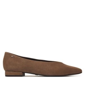 Baleriny Tamaris. Brązowe balerinki Tamaris, bez wzorów, bez obcasa, bez zapięcia. Za 324,99 zł.