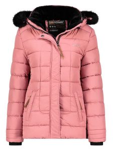 Geographical Norway Kurtka pikowana w kolorze jasnoróżowo-czarnym rozmiar: XL. Czarne kurtki Geographical Norway, xl, bez wzorów, bez kaptura. Za 281,10 zł.