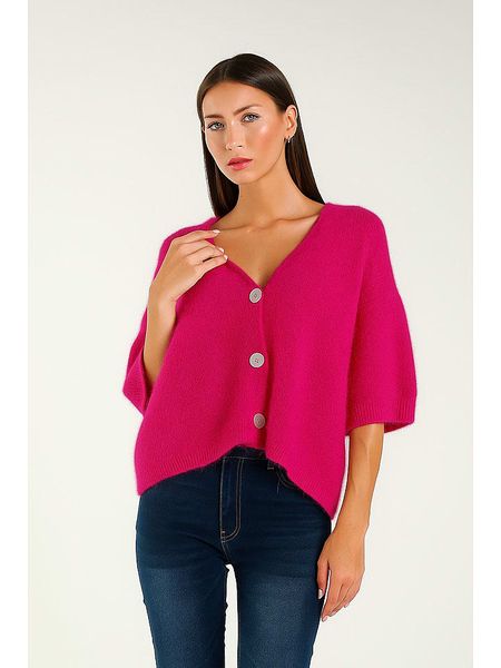 Tamba Kardigan w kolorze różowym rozmiar: 40/42. Różowe kardigany Tamba, bez wzorów, z wełny, bez ramiączek. Za 117,73 zł.