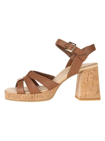 Paul Green Sandały w kolorze jasnobrązowym rozmiar: 39. Brązowe sandały Paul Green, bez wzorów, z otwartym noskiem, bez obcasa, na koturnie, bez zapięcia. Za 283,48 zł.