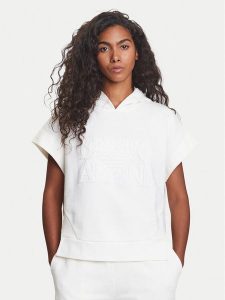 Emporio Armani Bluza EW000775 AF12186 U1131 Biały Loose Fit. Białe bluzy Emporio Armani, xl, bez wzorów, z bawełny, bez kaptura. Za 329,99 zł.