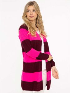 Zwillingsherz Kardigan w kolorze różowo-bordowym rozmiar: L. Czerwone kardigany Zwillingsherz, l, bez wzorów, z kaszmiru, bez ramiączek. Za 459,04 zł.