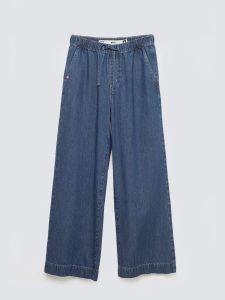 Jeansy damskie wide z pasem na gumkę niebieskie Suzie 387. Niebieskie jeansy Big Star, bez wzorów, z denimu, z podwyższonym stanem. Za 299,99 zł.