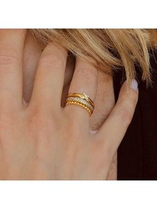 Les Petites Précieuses Pozłacany pierścionek rozmiar: 58. Żółte pierścionki Les Petites Précieuses, pozłacane. Za 45,45 zł.