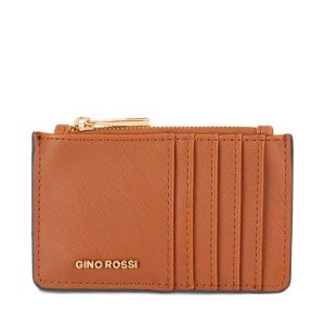Portfel GINO ROSSI. Brązowe portfele Gino Rossi, bez wzorów. Za 49,99 zł.