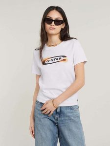 G-Star Koszulka w kolorze białym rozmiar: L. Białe bluzki G-Star, l, bez wzorów, z bawełny, retro, bez kołnierzyka, bez ramiączek. Za 70,24 zł.