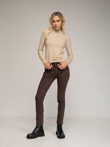 Tantra Dżinsy - Skinny fit - w kolorze brązowym rozmiar: S. Brązowe jeansy Tantra, bez wzorów. Za 96,14 zł.