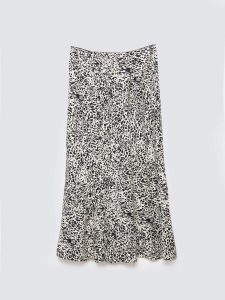 Spódnica damska maxi z wiskozy z nadrukiem czarno-kremowa Arcelia 906. Czarne spódnice Big Star, na co dzień, na lato, l, bez wzorów, z koronki, eleganckie, maxi. Za 179,99 zł.