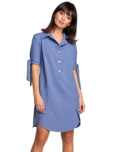 Be Wear Sukienka w kolorze niebieskim rozmiar: L. Niebieskie sukienki Be Wear, l, bez wzorów, bez kołnierzyka, bez ramiączek, midi. Za 122,96 zł.