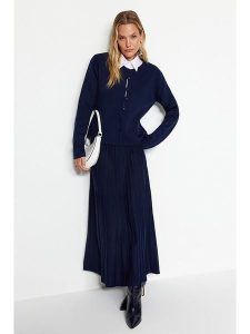 Trendyol 2-częściowy zestaw w kolorze granatowym rozmiar: M. Niebieskie kardigany Trendyol. Za 132,36 zł.