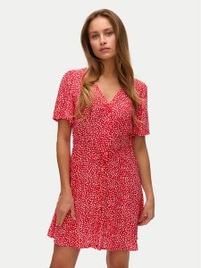 Vero Moda Sukienka letnia Alba 10292845 Czerwony Regular Fit. Czerwone kombinezony Vero Moda, na lato, xs, bez wzorów, z wiskozy, bez kołnierzyka, bez ramiączek. Za 139,99 zł.