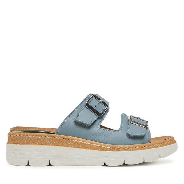 Klapki Grünland. Niebieskie klapki Grünland, bez wzorów, bez obcasa. Za 209,99 zł.